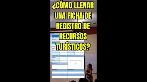 CÓMO LLENAR UNA FICHA DE REGISTRO DE RECURSOS TURÍSTICOS YouTube