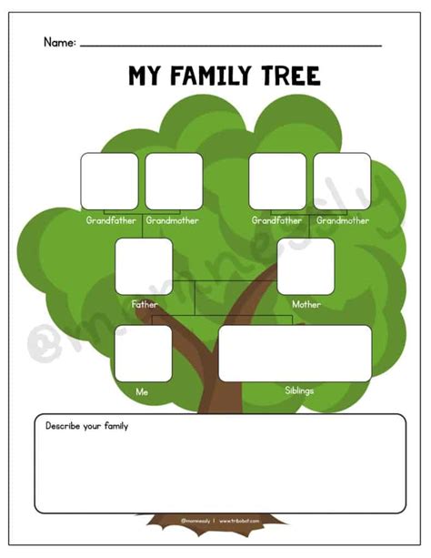 printable family tree worksheet build  family tree easily