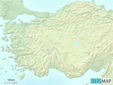 StepMap - Turkey physical features - Landkarte für Turkey