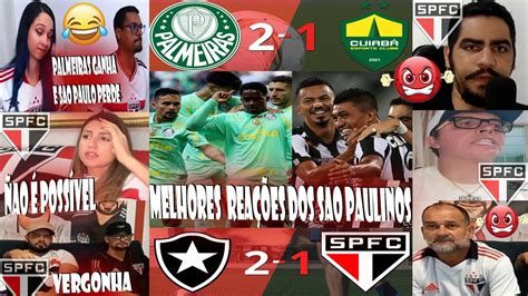 MELHORES REAÇÕES DOS SÃO PAULINOS AO PALMEIRAS 2X1 CUIABÁ E BOTAFOGO