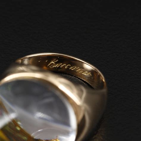 18k Gold Baccarat Crystal Ring Ebth