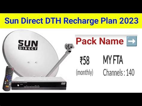 Sun Direct Dth Recharge Plan Sun Direct My Fta Pack Sun Direct