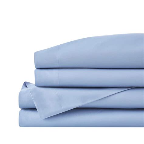 Stylewell Brushed Soft Microfiber Washed Denim Blue Piece Queen Sheet