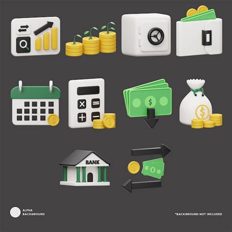 Premium Psd Finance 3d Icon Premium Psd Set