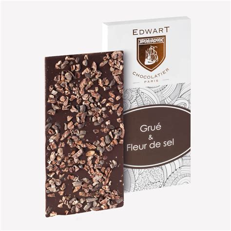 Edwart Tablette Chocolat Noir Grué Fleur de Sel 70 80g