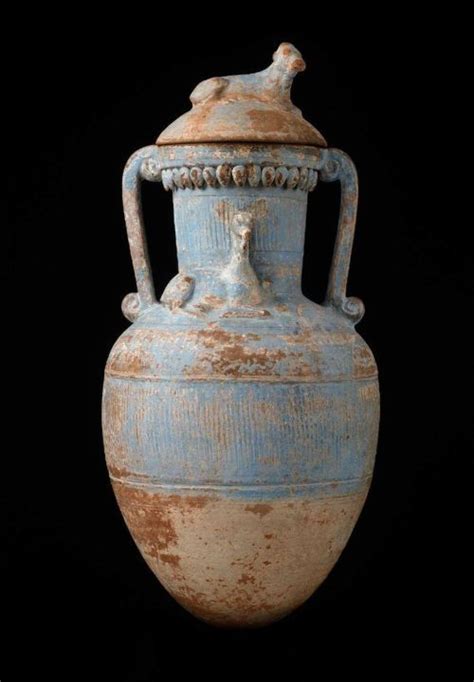 Amphora With Applied Decoration And Lidnile Silt Wareegypt 1350