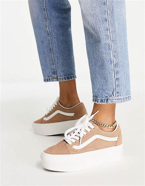 Vans Old Skool Stackform Suede Trainers In Brown Asos