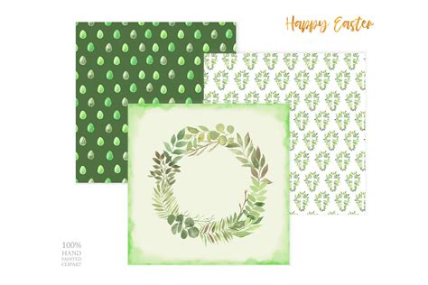 Watercolor Spring Easter Digital Papers By Larysa Zabrotskaya