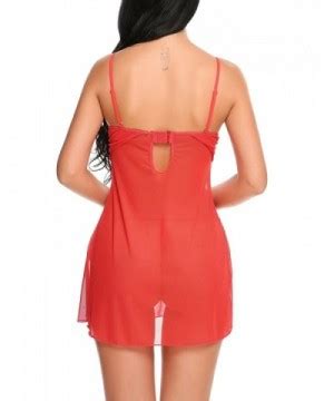 Women Lingerie Embroidery Lace Cup Babydoll Set Pleated Mesh Chemise Red Cr K Yq