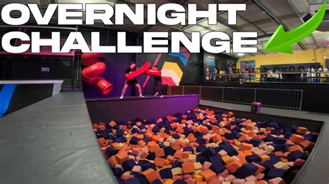 Overnight Challenge In The Biggest Trampoline Park Youtube