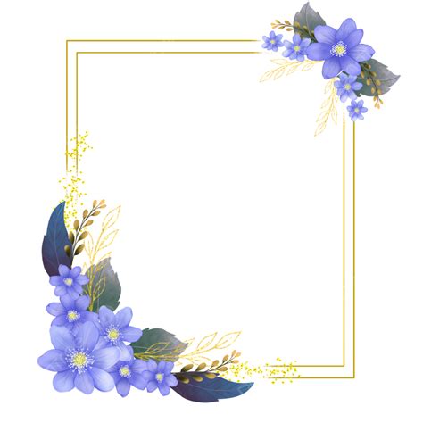 Blue Flower Square Wedding Frame Wedding Blue Flower Floral Wedding