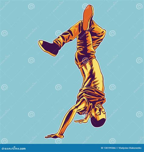 Color Illustration Of Dancing B Boys Stock Vector Illustration Of