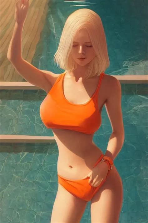 A Beautiful Woman With Hip Length Blonde Hair Wearing Stable Diffusion Openart