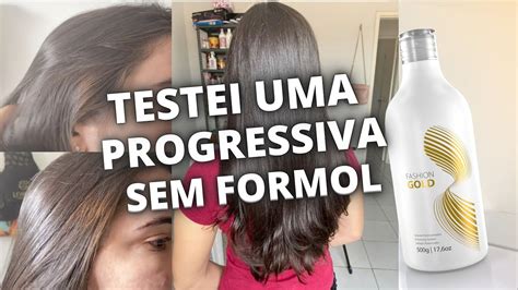 Apliquei A Progressiva Fashion Gold No Cabelo Da Minha Irm Resultado