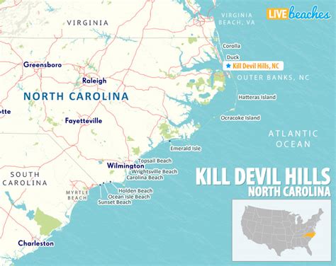 Map Of Kill Devil Hills North Carolina Live Beaches