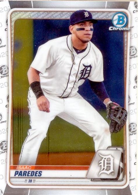 isaac paredes baseball card rookie detroit tigers  topps bowman