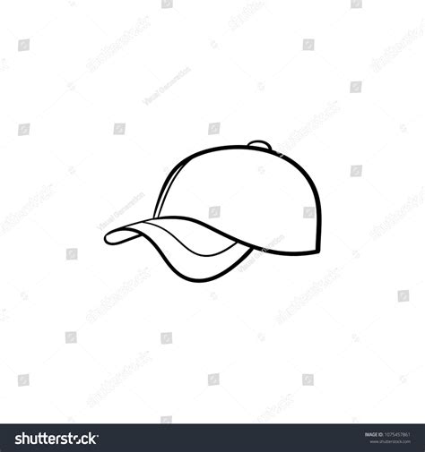 Baseball Hat Hand Drawn Outline Doodle Stock Vector (Royalty Free ...