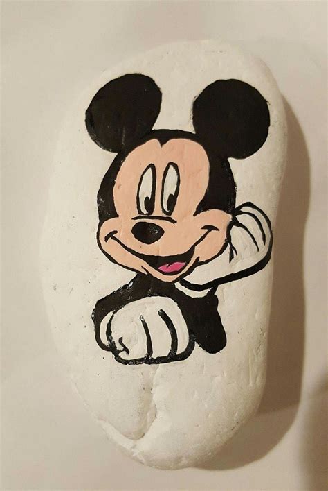 Mickey Mouse Painted Rock Painted Rocks Rock Design Stone Art