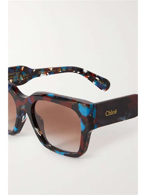 ChloÉ Eyewear Gayia Square Frame Tortoiseshell Recycled Acetate Sunglasses Net A Porter