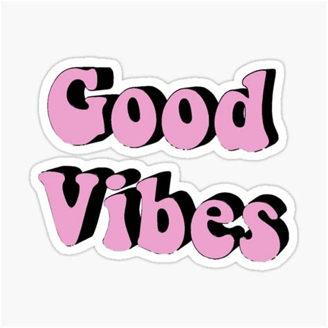 Good Vibes 3d Pink Bubble Letters Writing Sticker By Aesthetichxney Redbubble