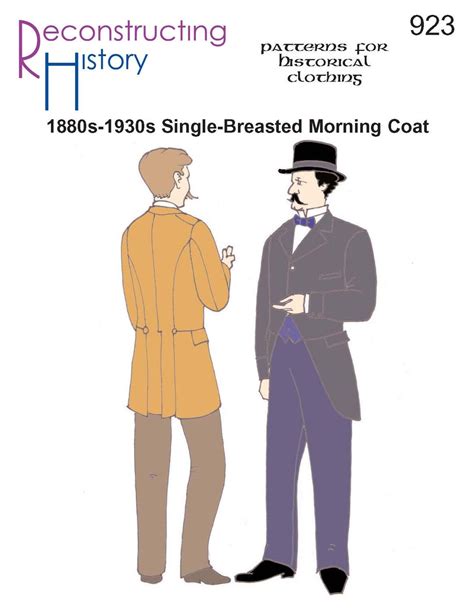 Rh923 Quick Print 1880s 1930s Single Breasted Morning Coat Pattern Etsy