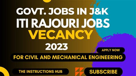 ITI RAJOURI GOVT JOBS 2023 LATEST JOBS IN J K DATA ENTRY AND