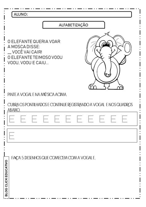 Atividade Pronta Com Vogal E Clicks Educativos