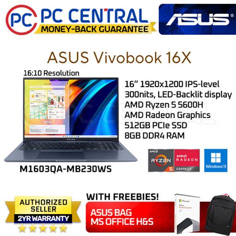 Asus VIVOBOOK 16X (M1603QA-MB230WS) 16" 1920x1200 IPS | AMD Ryzen 5 ...