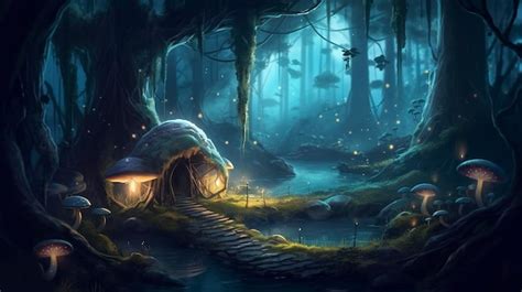 Premium Ai Image Fantasy Magical Enchanted Fairy Tale Landscape