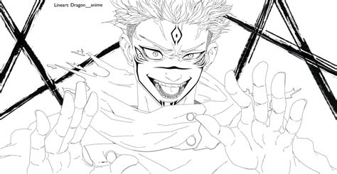 Lineart | Sukuna | Jujutsu Kaisen by Dragon--anime on DeviantArt