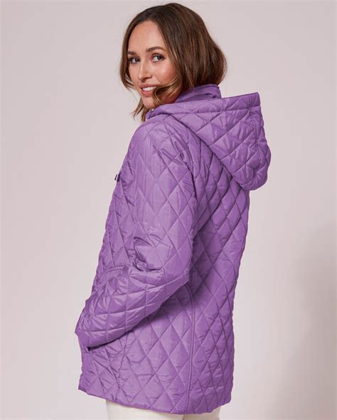 Showerproof Hooded Quilted Jacket At Cotton Traders