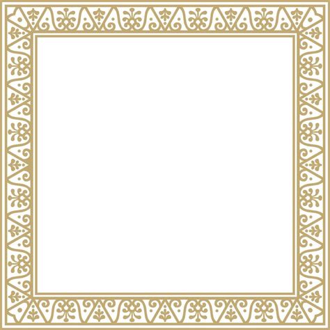 Square Gold Border Frame Pompeii Rectangle Neopolitan Ornament Art