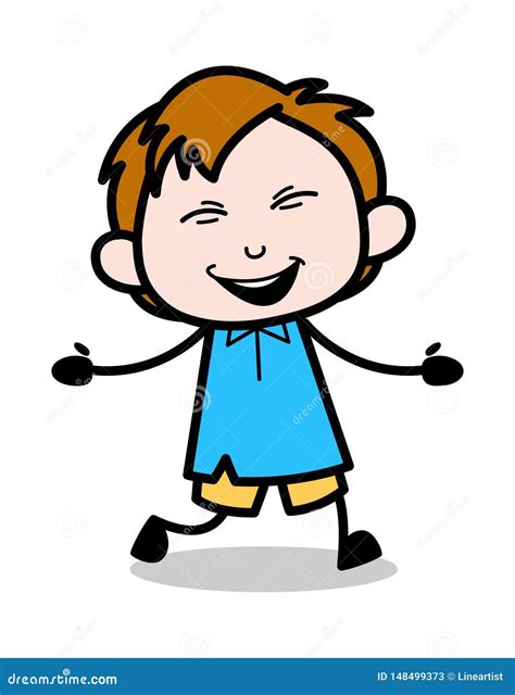 Happy Walk - School Boy Cartoon Character Vector Illustration Stock ...