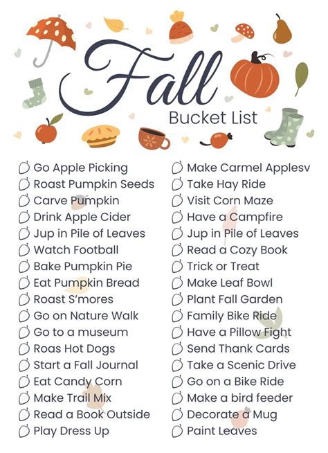 Fall Bucket List Free Google Docs Template Fall Bucket List Pumpkin