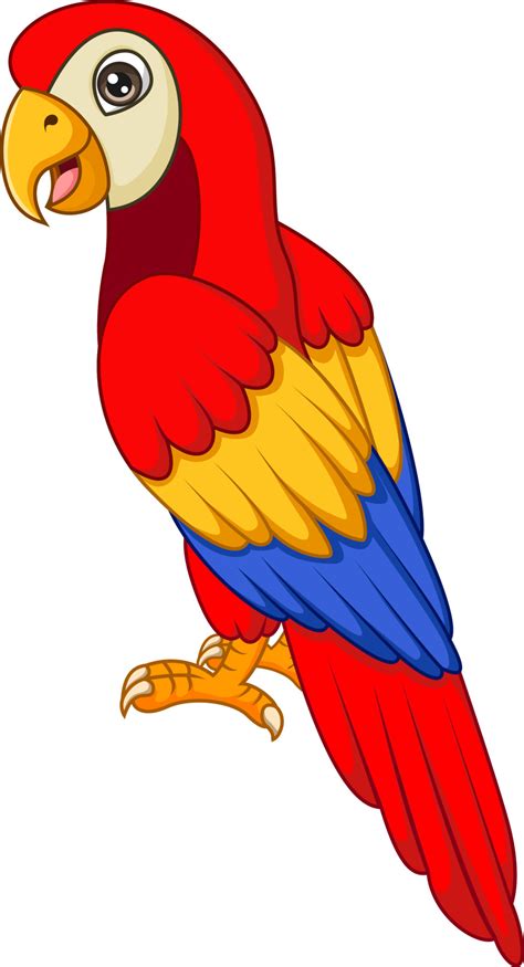 linda caricatura de pájaro guacamayo posando 6798430 Vector en Vecteezy