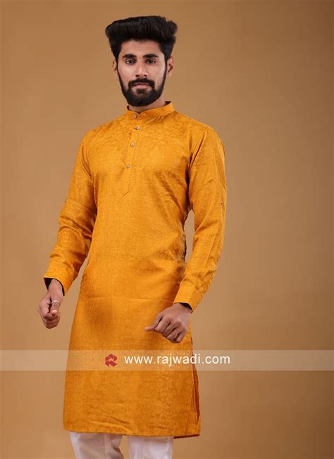 Mustard Yellow Color Kurta In Cotton Silk