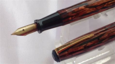 Vintage Wearever Pioneer Fountain Pen In Marble Red Black Etsy