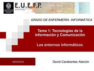 Tema Los Entornos Inform Ticos Tecnolog As De La Informaci N Y