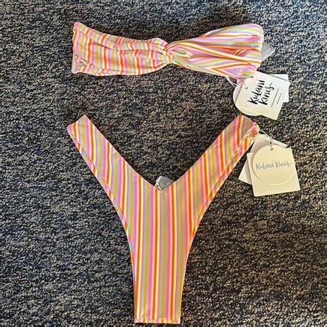 Kulani Kinis Swim Nwt Kulanikinis Striped Bikini Set Poshmark
