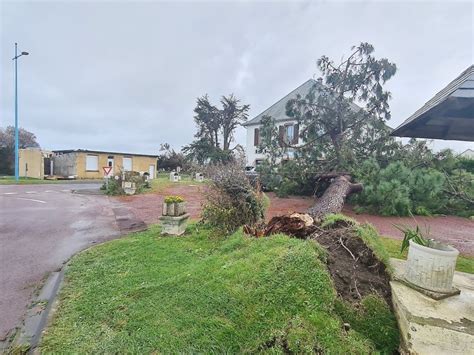 Photos vidéo Pirou Toiture arrachée arbres tombés La commune