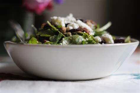 Nutty Arugula, Dried Cherry and Feta Salad - Heather's Dish