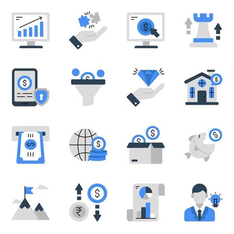 Pack Of Finance Flat Icons Vector Art At Vecteezy