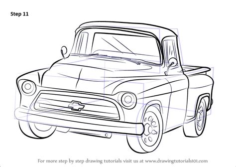 Learn How To Draw A 1955 Chevy Truck Trucks Step By Step Drawing