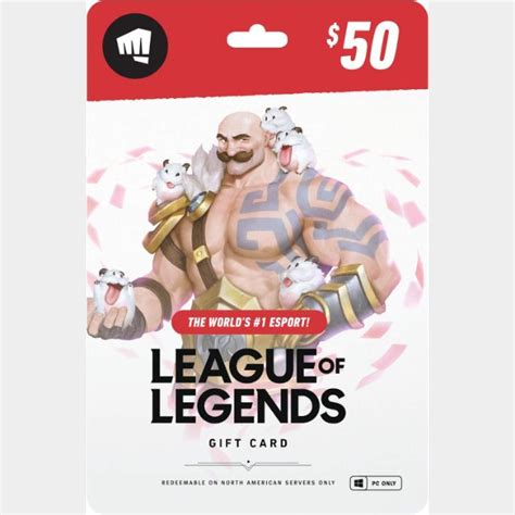 50 00 League Of Legends Gift Card NA Server Only Riot Points Gift