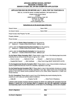 Fillable Online SENIOR CITIZEN SSI OR SSD EXEMPTION APPLICATION Fax