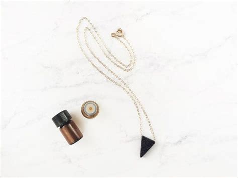 Lava Triangle Ii • Minimalist Dainty Triangle Black Lava Bead Diffuser