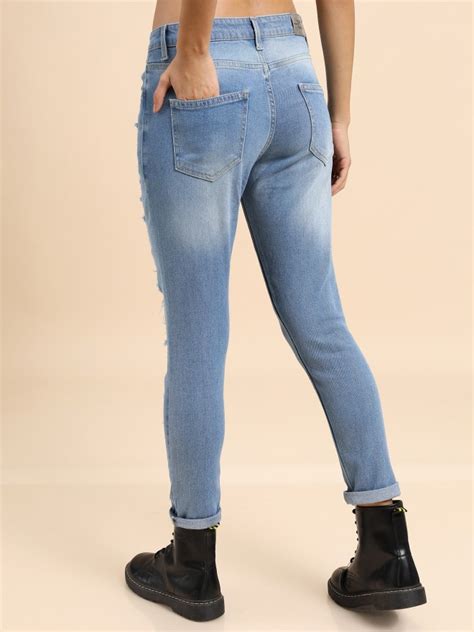 Buy Tokyo Talkies Light Blue Skinny Fit Highly Distressed Stretchable