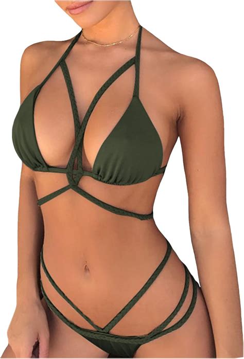 Letuwj Damen Neckholder Strand Bikini Set Amazon De Bekleidung