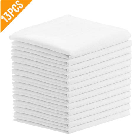 13pcs 100 Cotton White Handkerchiefs ZOUYUE 15 X15 Men S Hankies