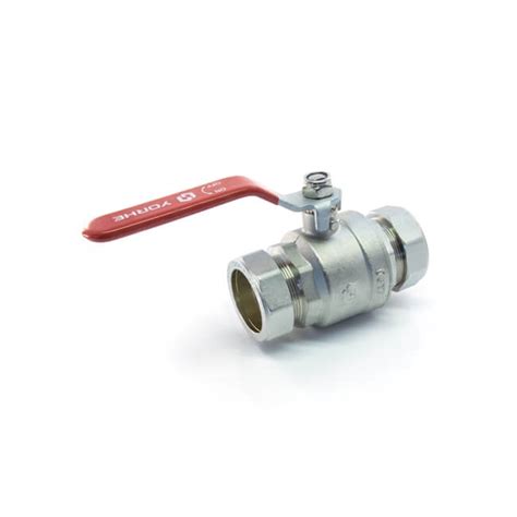 Ball Valve Mm Compression Red Lever Handle Bes Co Uk